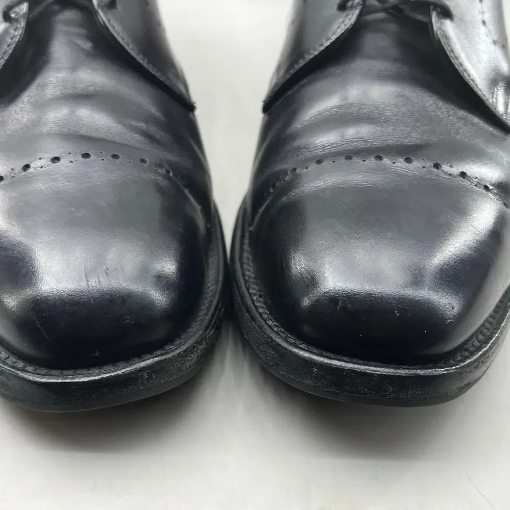 Allen Edmonds Troy Derby Shoes Men Size 10 D Black Leather Cap Toe Dress Oxford